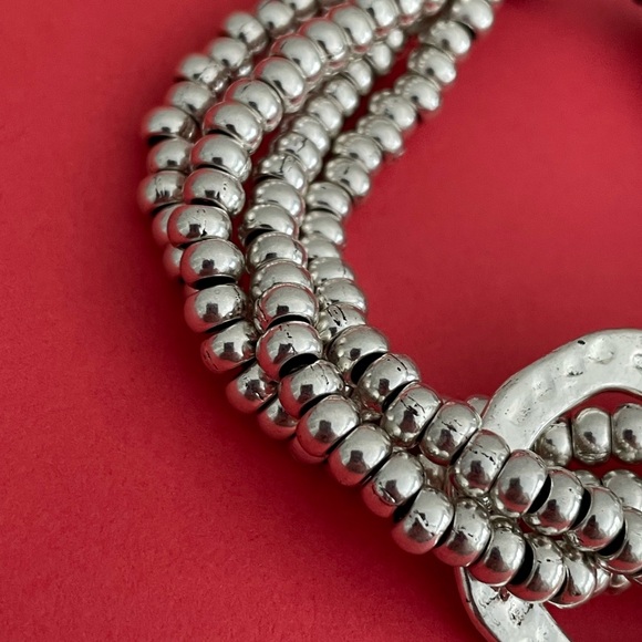 THE ORBIT • Boho bracelet • Silver plated beads and real leather - Picture 3 of 12